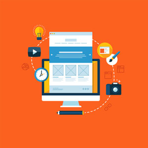 Illustration, custom HTML website.