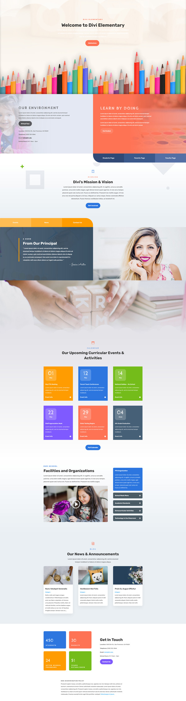 Educational landing page preview.